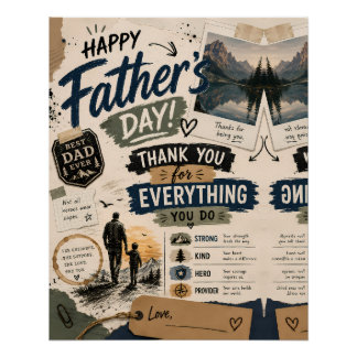 Rustic Father’s Day Memory Poster Print