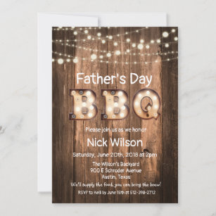 Rustic Father's Day BBQ Invitation
