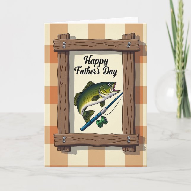 Rustic Fathers Day Fish Scene Card (Front)