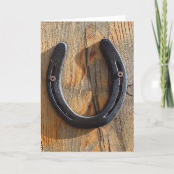 Rustic Father's Day Horseshoe Good Luck Charm Card by She_Wolf_Medicine at Zazzle