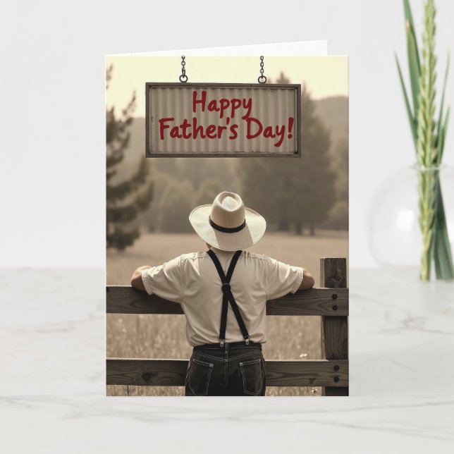 Rustic Fathers Day Scenic Card (Front)