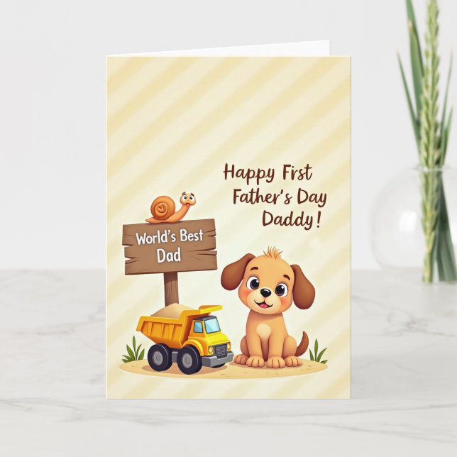 Rustic Fathers Day Truck Scene Card (Front)