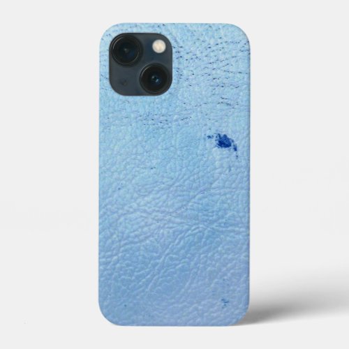 Rustic Faux Blue Leather iPhone 13 Mini Case