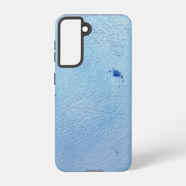 Rustic Faux Blue Leather Samsung Galaxy Case (Back)