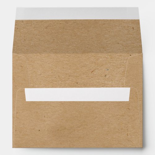 Rustic Faux Brown Kraft Paper Grain Pattern Envelope