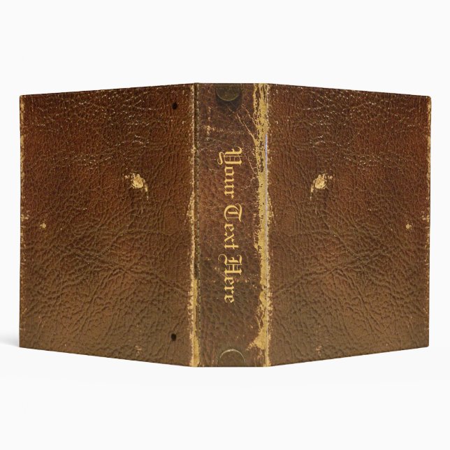 Rustic Faux Brown Leather 3 Ring Binder (Background)