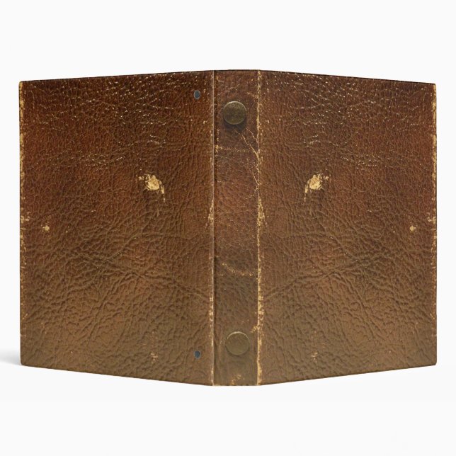 Rustic Faux Brown Leather 3 Ring Binder (Background)