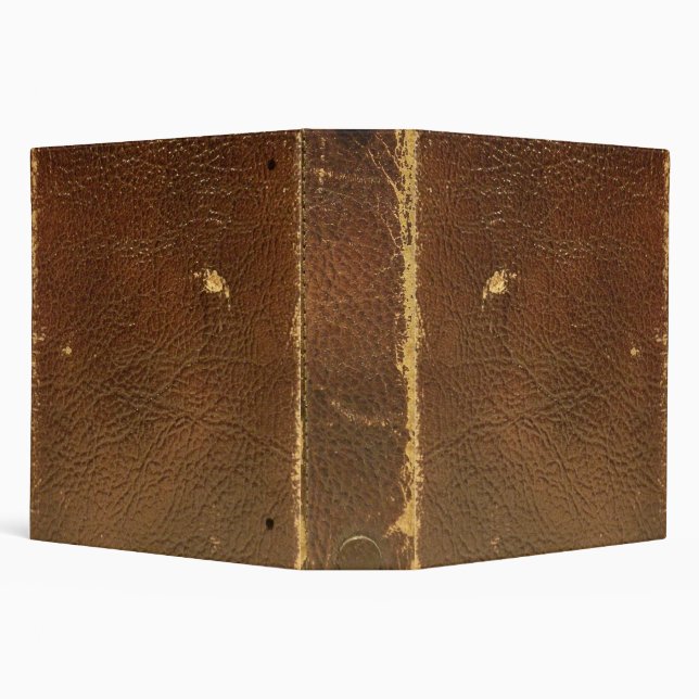 Rustic Faux Brown Leather 3 Ring Binder (Background)
