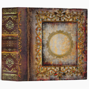 Rustic Faux Brown Leather Bejeweled Celtic 3 Ring Binder