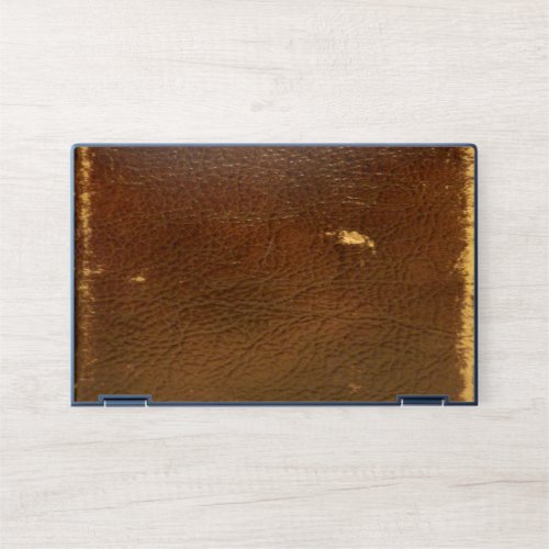 Rustic Faux Brown Leather HP Laptop Skin