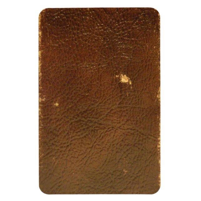 Rustic Faux Brown Leather Magnet (Vertical)