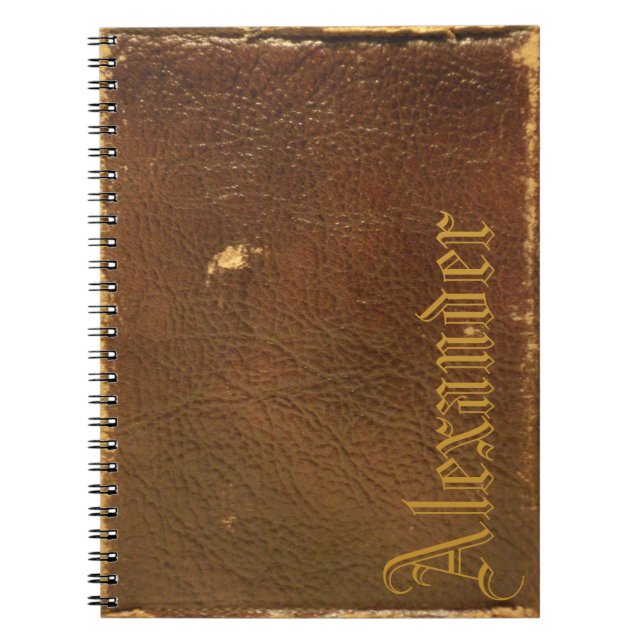 Rustic Faux Brown Leather Notebook (Front)