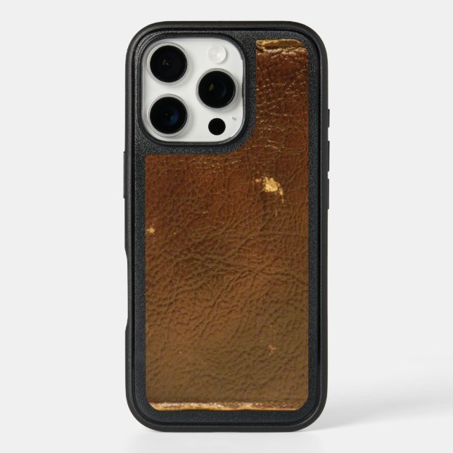 Rustic Faux Brown Leather Otterbox iPhone Case (Back)