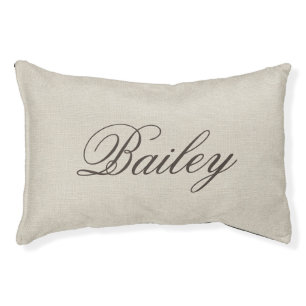 Rustic Faux Burlap Monogram Pet Bed