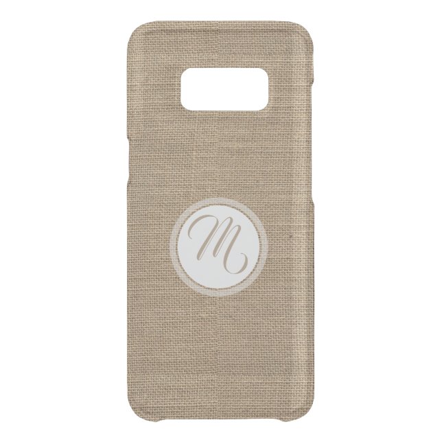 Rustic Faux Burlap Monogram Samasung Case (Back)
