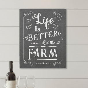 Rustic Faux Chalkboard Farmhouse Metal Print