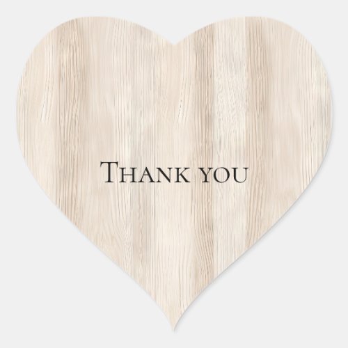 Rustic Faux Cream White Wood Wedding Heart Sticker