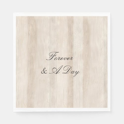 Rustic Faux Cream White Wood Wedding Napkins