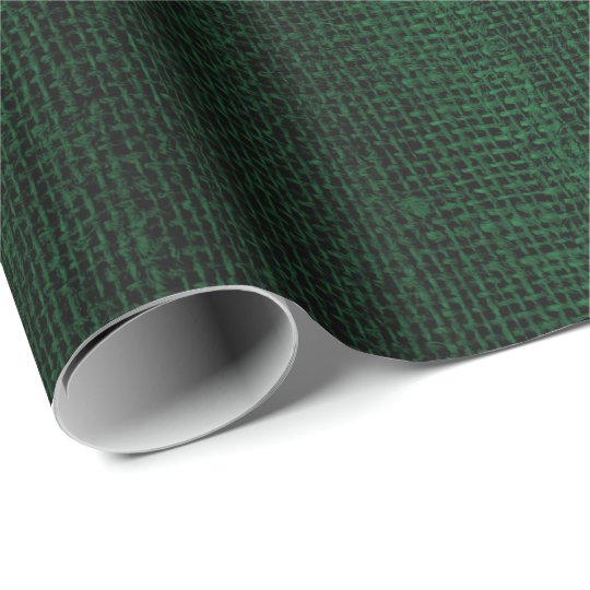 Rustic Faux Dark Green Burlap Texture Wrapping Paper | Zazzle.com