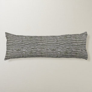 Rustic Faux Dry Wood Grain Tree Bark Body Pillow
