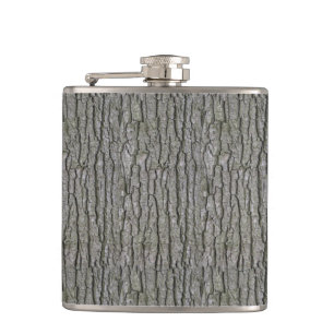 Rustic Faux Dry Wood Grain Tree Bark Flask