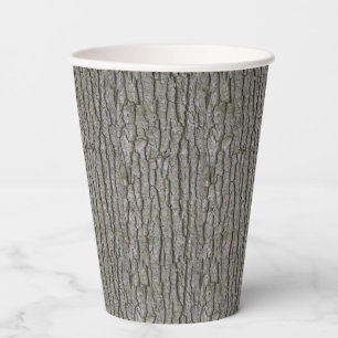 Rustic Faux Dry Wood Grain Tree Bark Paper Cups