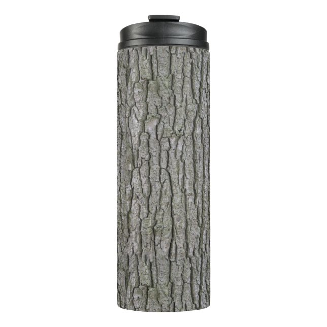 Rustic Faux Dry Wood Grain Tree Bark Thermal Tumbler (Front)