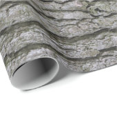 Rustic Faux Dry Wood Grain Tree Bark Wrapping Paper (Roll Corner)