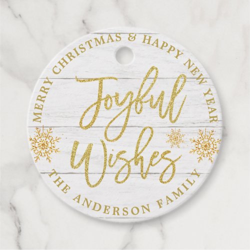 Rustic  Faux Gold Modern PHOTO Christmas Holiday Favor Tags