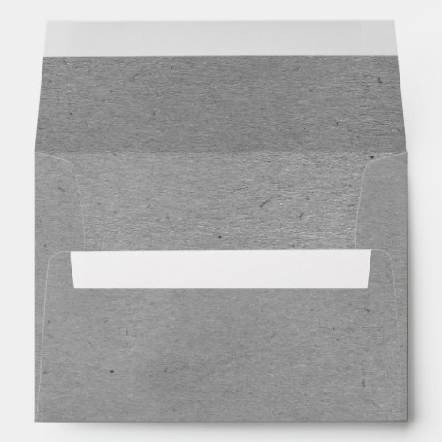Rustic Faux Gray Kraft Paper Grain Pattern Envelope