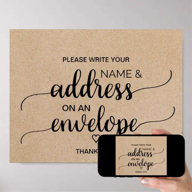 Rustic Faux Kraft Address An Envelope Sign Zazzle