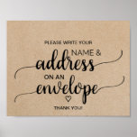 Rustic Faux Kraft Address An Envelope Sign at Zazzle