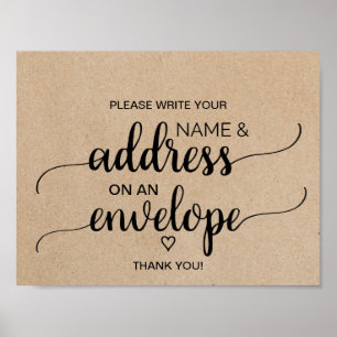 Rustic Faux Kraft Address An Envelope Sign