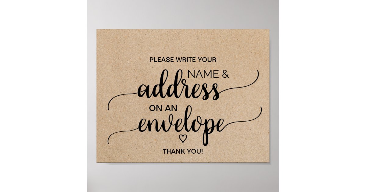 Rustic Faux Kraft Address An Envelope Sign Zazzle