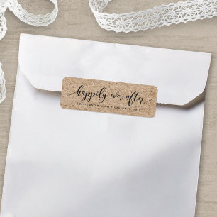 Rustic Faux Kraft Happily Ever After Wedding Favor Label