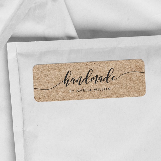 Rustic Faux Kraft Relax Script Handmade Label (Creator Uploaded)