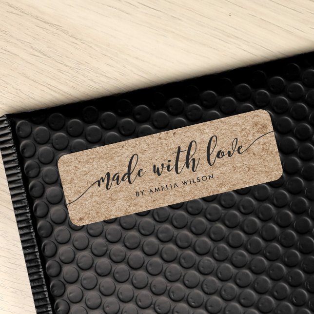 Rustic Faux Kraft Relax Script Made With Love Label (Creator Uploaded)