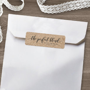 Rustic Faux Kraft Script The Perfect Blend Wedding Label