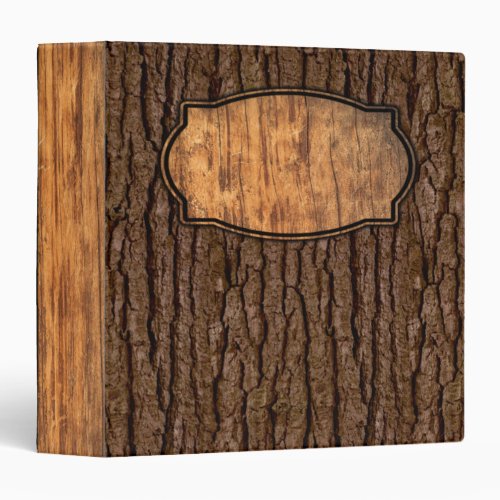 Rustic Faux Piece of Wood Grain Tree Bark 3 Ring Binder