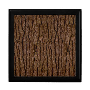 Rustic Faux Piece of Wood Grain Tree Bark Gift Box