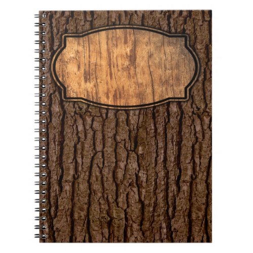 Rustic Faux Piece of Wood Grain Tree Bark Notebook