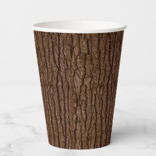 Rustic Faux Piece of Wood Grain Tree Bark Paper Cups