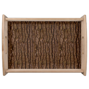 Rustic Faux Piece of Wood Grain Tree Bark Serving Tray