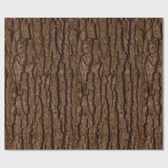 Rustic Faux Piece of Wood Grain Tree Bark Wrapping Paper | Zazzle