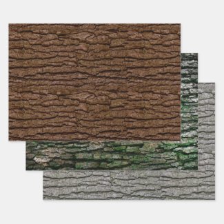 Rustic Faux Piece of Wood Grain Tree Bark