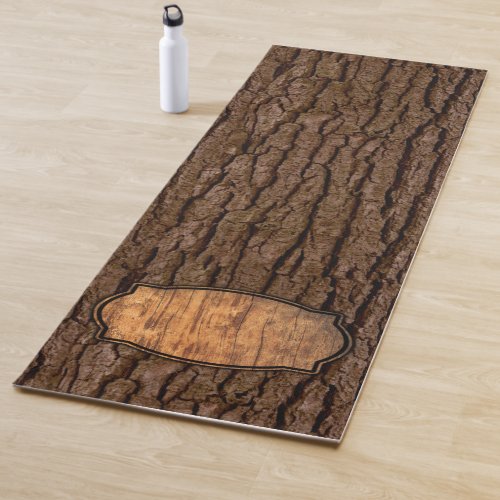 Rustic Faux Piece of Wood Grain Tree Bark Yoga Mat