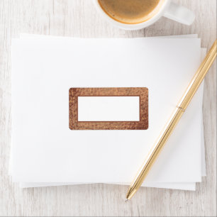 Rustic Faux Rust brown leather Label