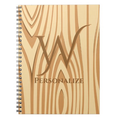 Rustic Faux Stained Brown Wood Personalized Custom Notebook