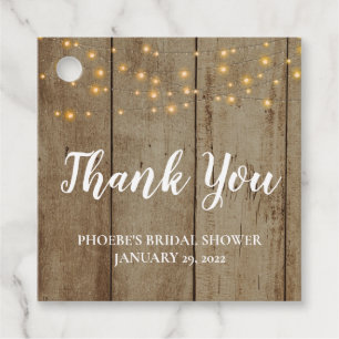 Rustic Faux Wood Country Bridal Shower Favor Tags