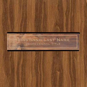 Rustic Faux Wood Grain Office Door Sign Signs